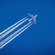 Contrails from a Emirates Airbus A380.